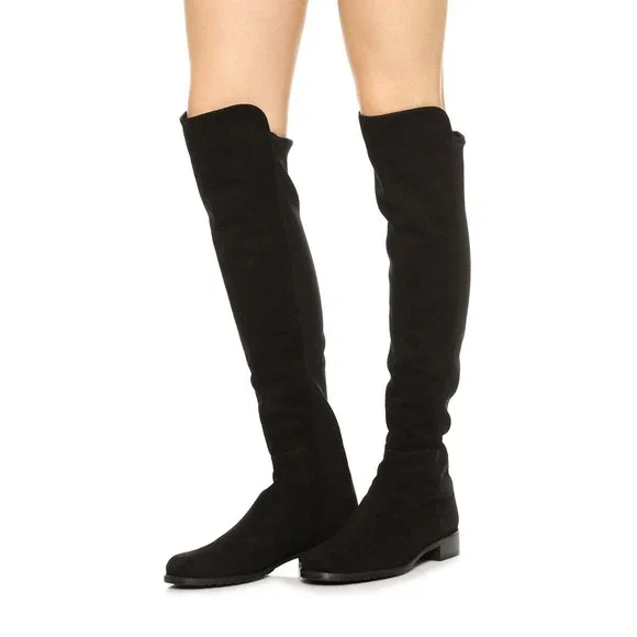 Stuart Weitzman 5050 Black Suede Knee High Boots$795